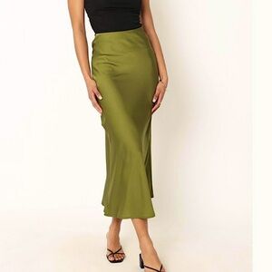 NWT Satin Midi Skirt From Petal & Pup